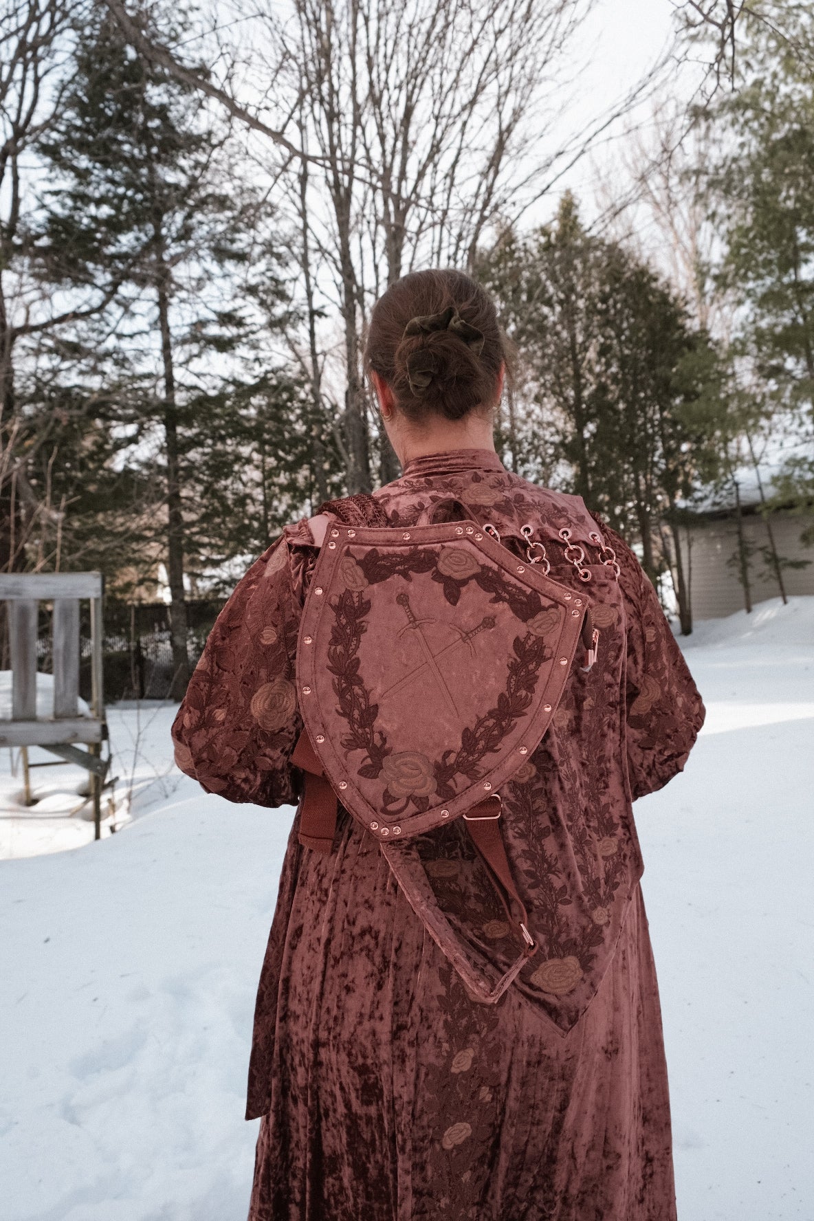 PREORDER- Rose Gold Shield Backpack- Lady Knights & Sword Maidens collection