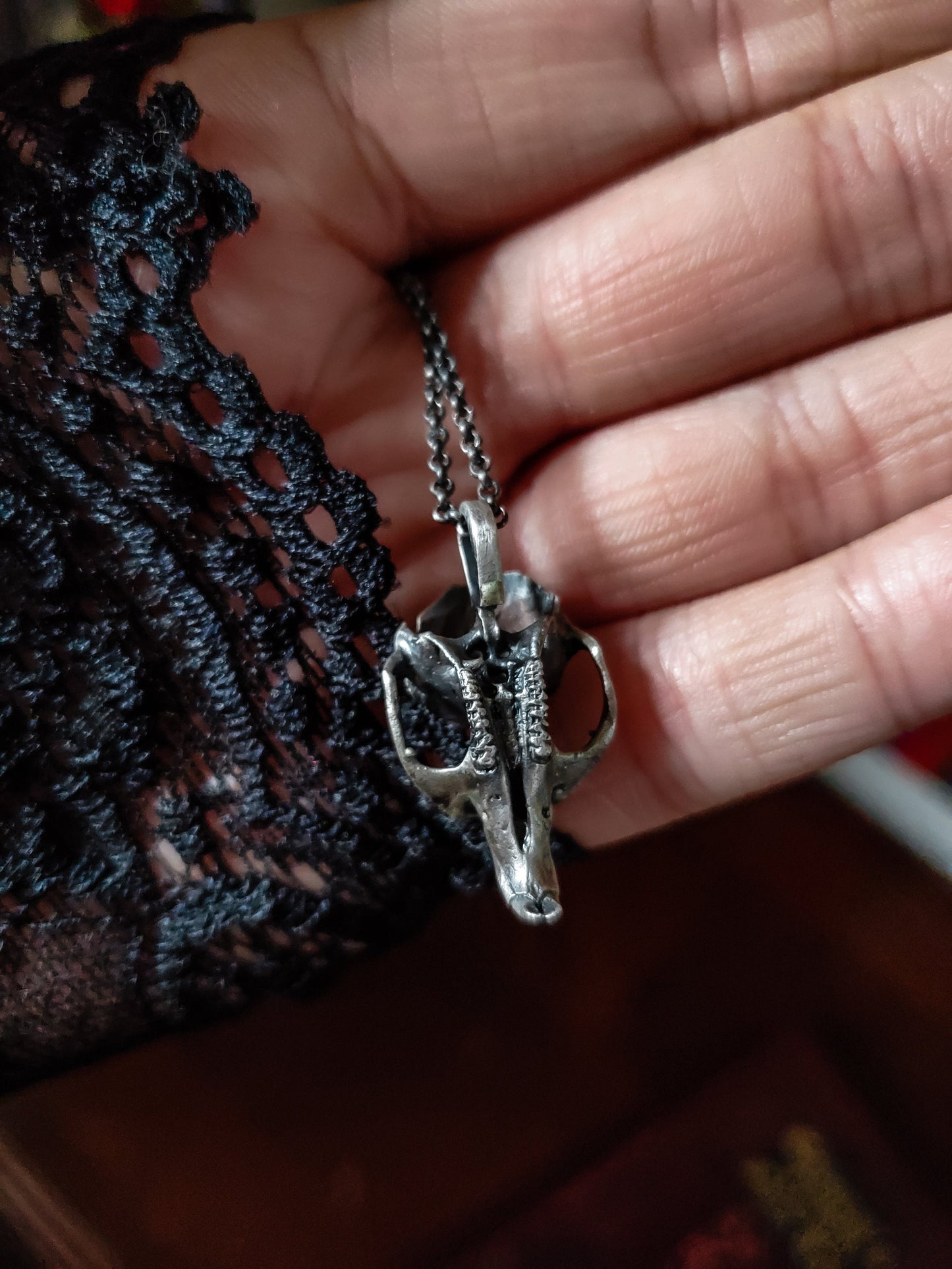 Rodent skull necklace - Silver