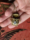 READY TO SHIP- Locket Oak Cauldron Necklace - Brass