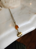 Dainty Pumpkin + Hessonite Garnet necklace