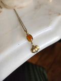 Dainty Pumpkin + Hessonite Garnet necklace