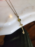 Dainty Ivy key necklace + Vesuvianite