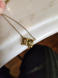 Dainty Herbology Book necklace + Peridot