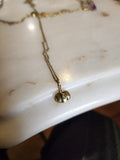 Tiny Pumpkin + Opal necklace