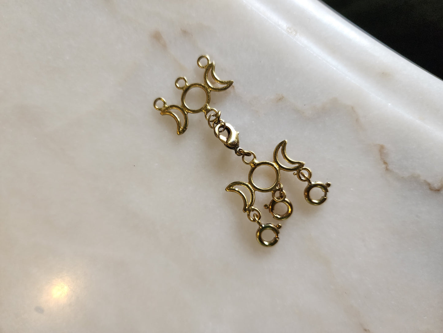 Triple Moon layering clasps- Layered Necklace Detangler