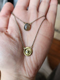 Acorn Wax Seal + Chocolate Moonstone - 2 in 1 necklace