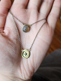 Acorn Wax Seal + Chocolate Moonstone - 2 in 1 necklace