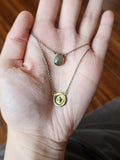 Acorn Wax Seal + Chocolate Moonstone - 2 in 1 necklace