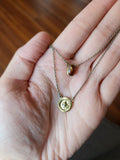 Acorn Wax Seal + Hessonite Garnet - 2 in 1 necklace