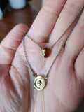 Acorn Wax Seal + Hessonite Garnet - 2 in 1 necklace