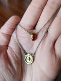 Acorn Wax Seal + Hessonite Garnet - 2 in 1 necklace