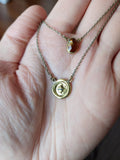 Acorn Wax Seal + Hessonite Garnet - 2 in 1 necklace