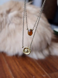 Acorn Wax Seal + Hessonite Garnet - 2 in 1 necklace