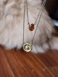 Acorn Wax Seal + Hessonite Garnet - 2 in 1 necklace