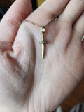 Tiny Dagger necklace + Opal