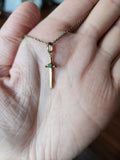 Tiny Dagger necklace + Opal