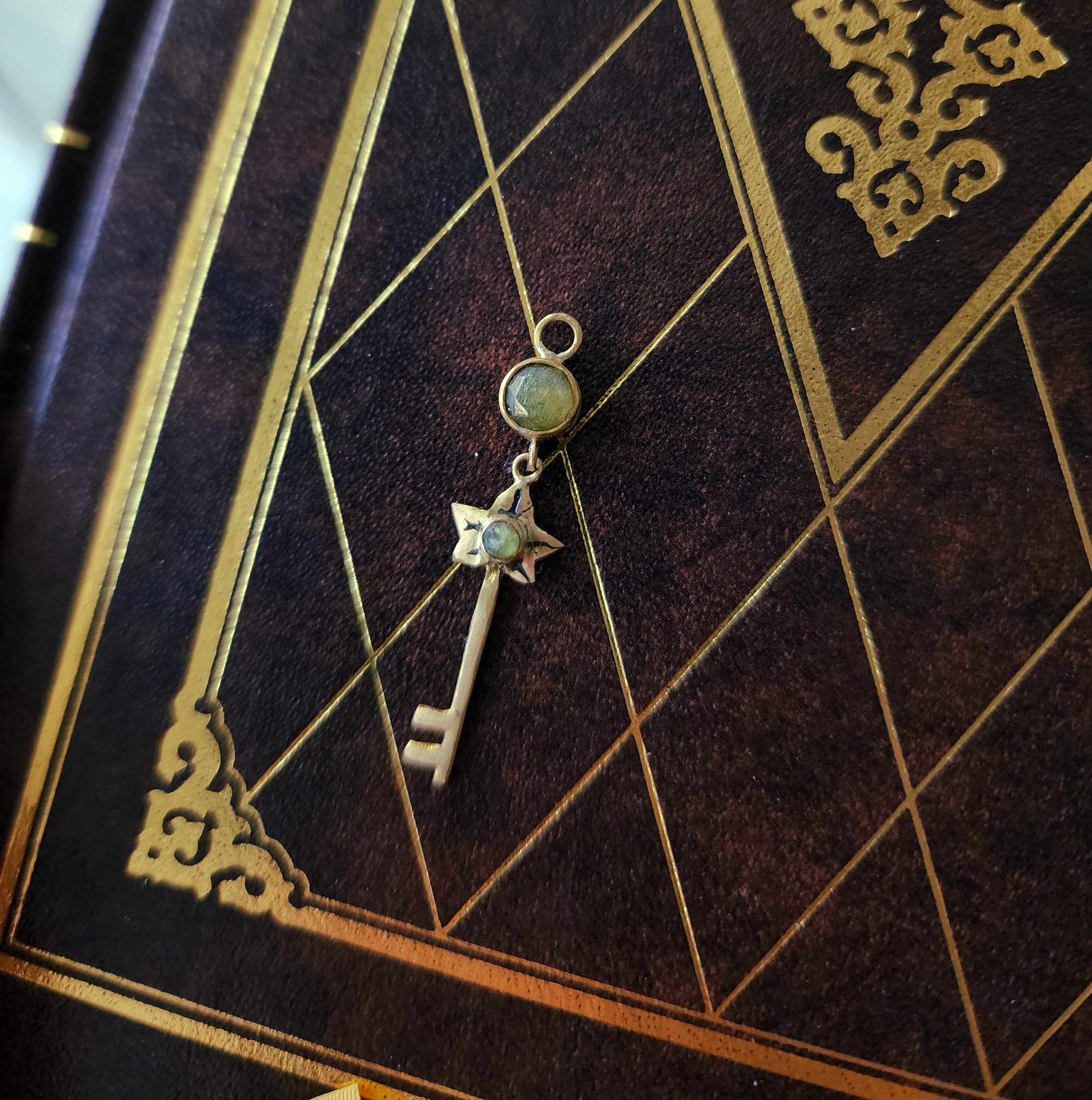 Uvy Key Dainty Ivy key necklace + Peridot & Vesuvianite Charm – Folkloress
