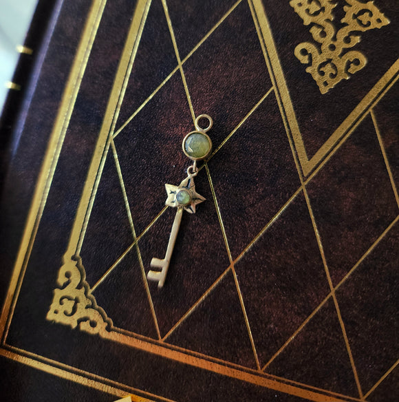 Dainty Ivy key necklace + Peridot & Vesuvianite Charm