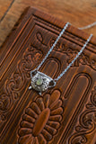 The Oak Cauldron Necklace- Pewter- Green Prehnite