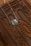 The Oak Cauldron Necklace- Pewter- Green Prehnite