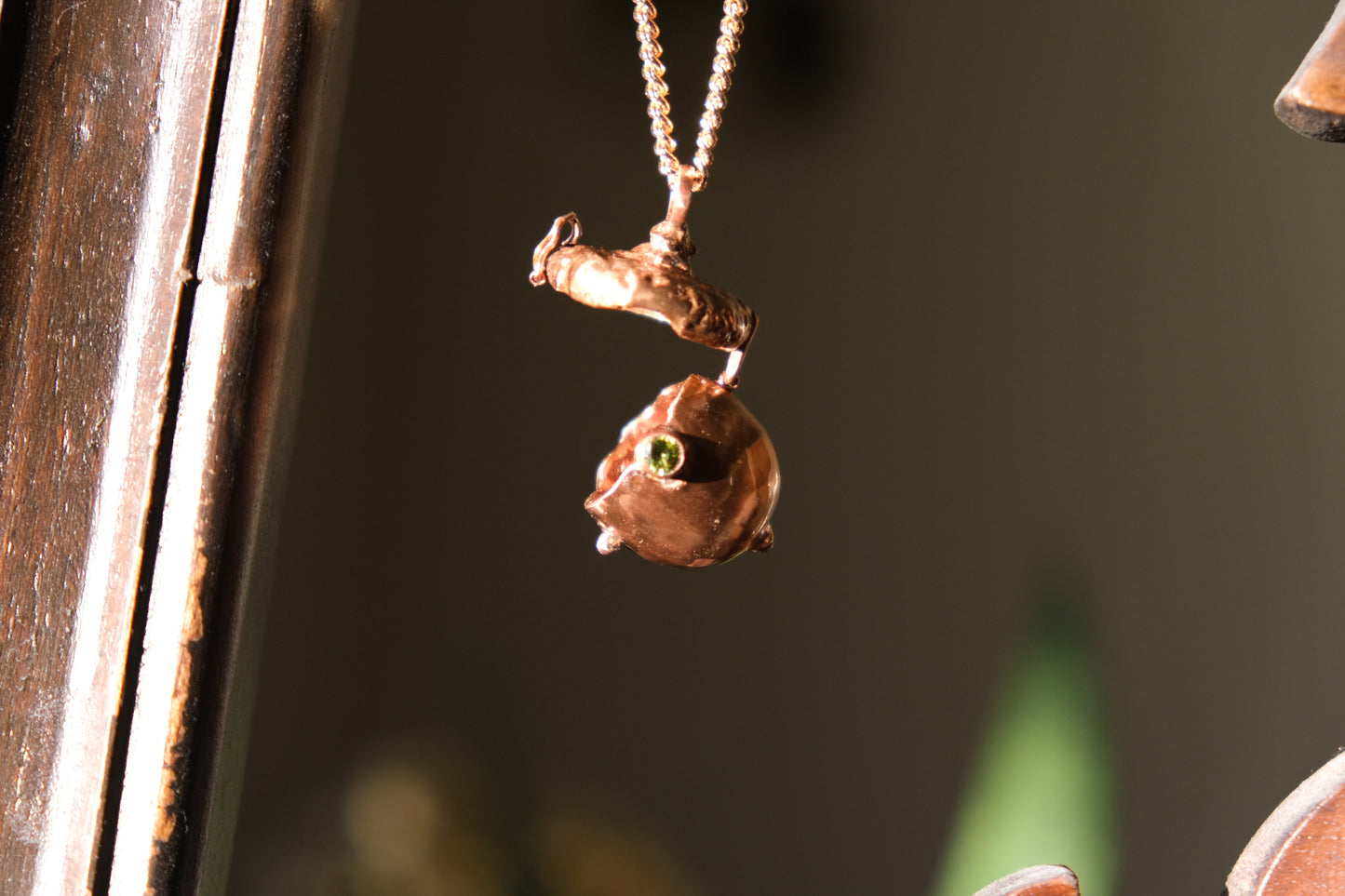 Acorn locket - Bronze necklace