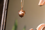 Acorn locket - Bronze necklace- Moonstone