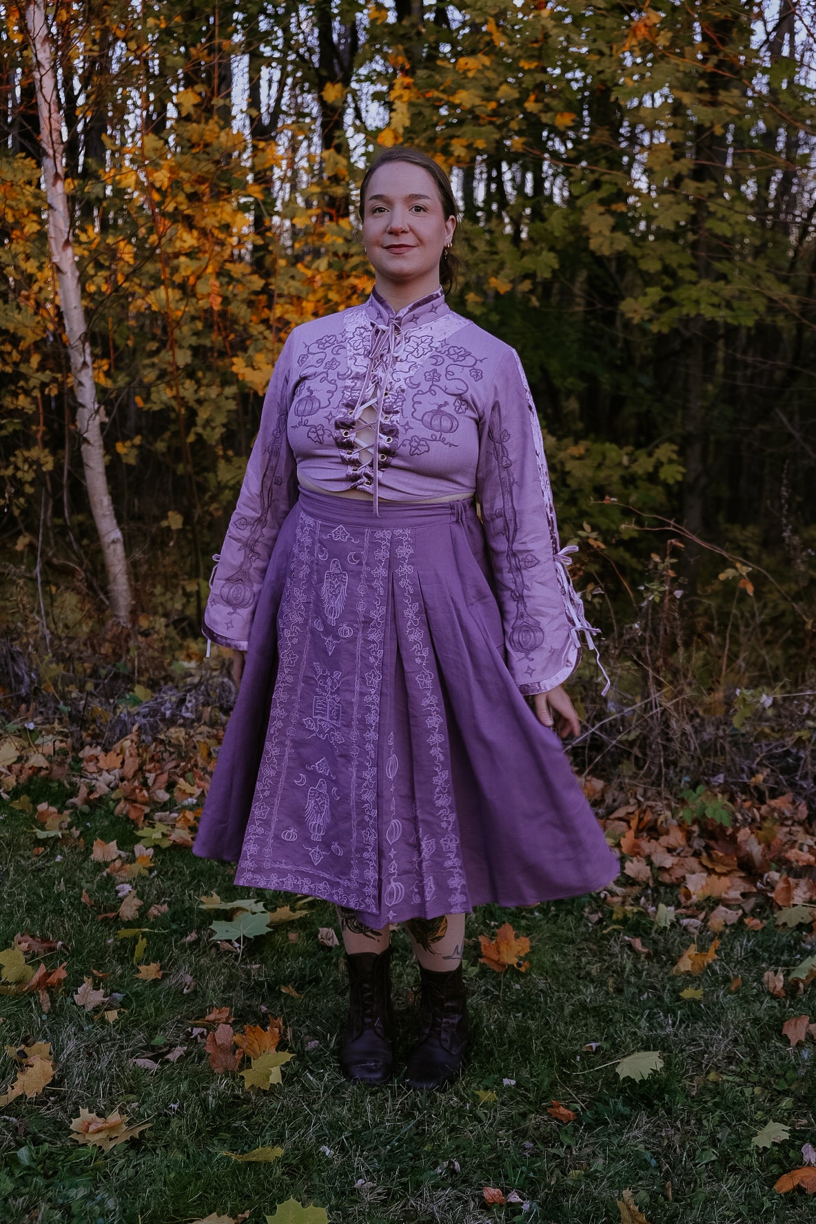 Purple Wizard crop top- Foxchant & Ravenspell