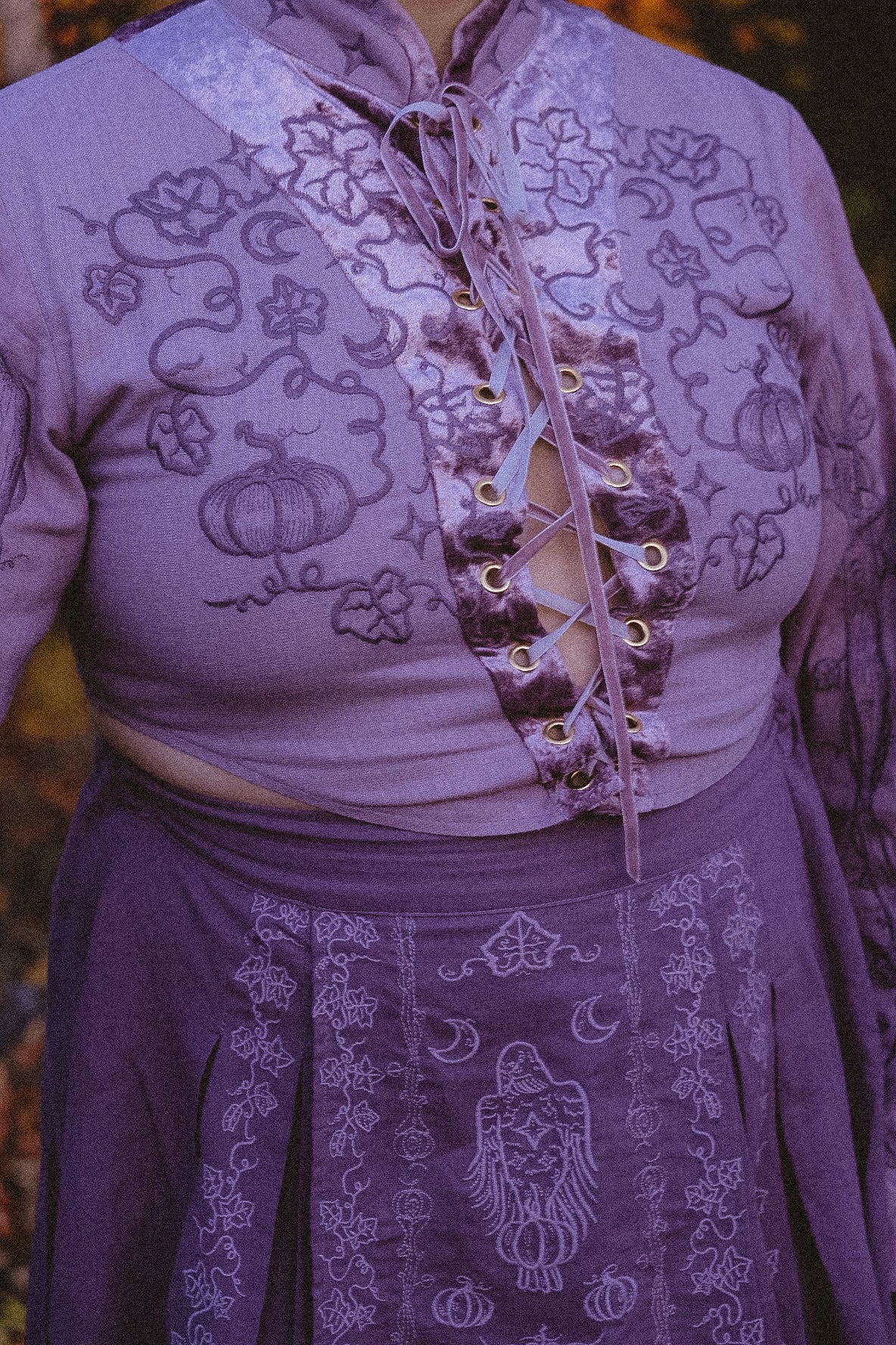 Purple Wizard crop top- Foxchant & Ravenspell