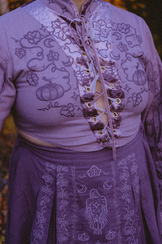 Purple Wizard crop top- Foxchant & Ravenspell