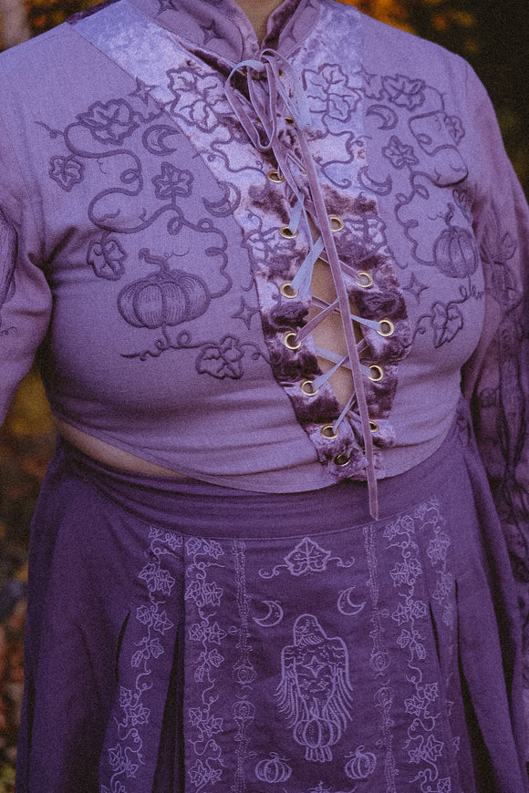 Purple Wizard crop top- Foxchant & Ravenspell