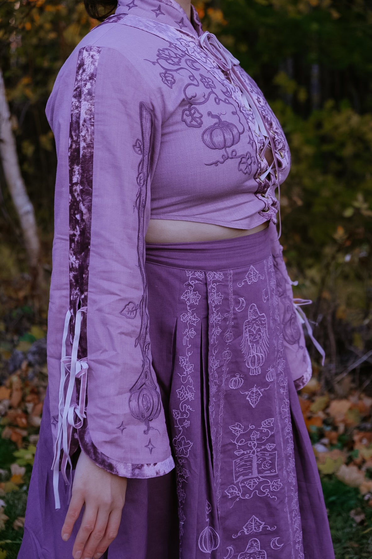 Purple Wizard crop top- Foxchant & Ravenspell