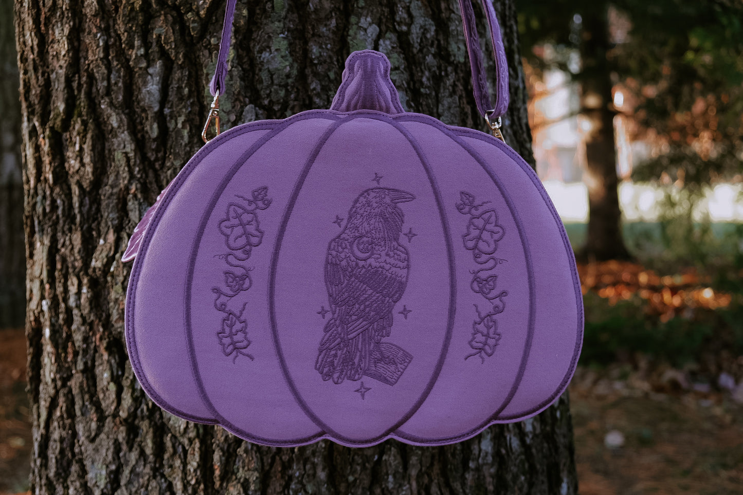 Purple Pumpkin Crossbody Bag- Foxchant & Ravenspell collection
