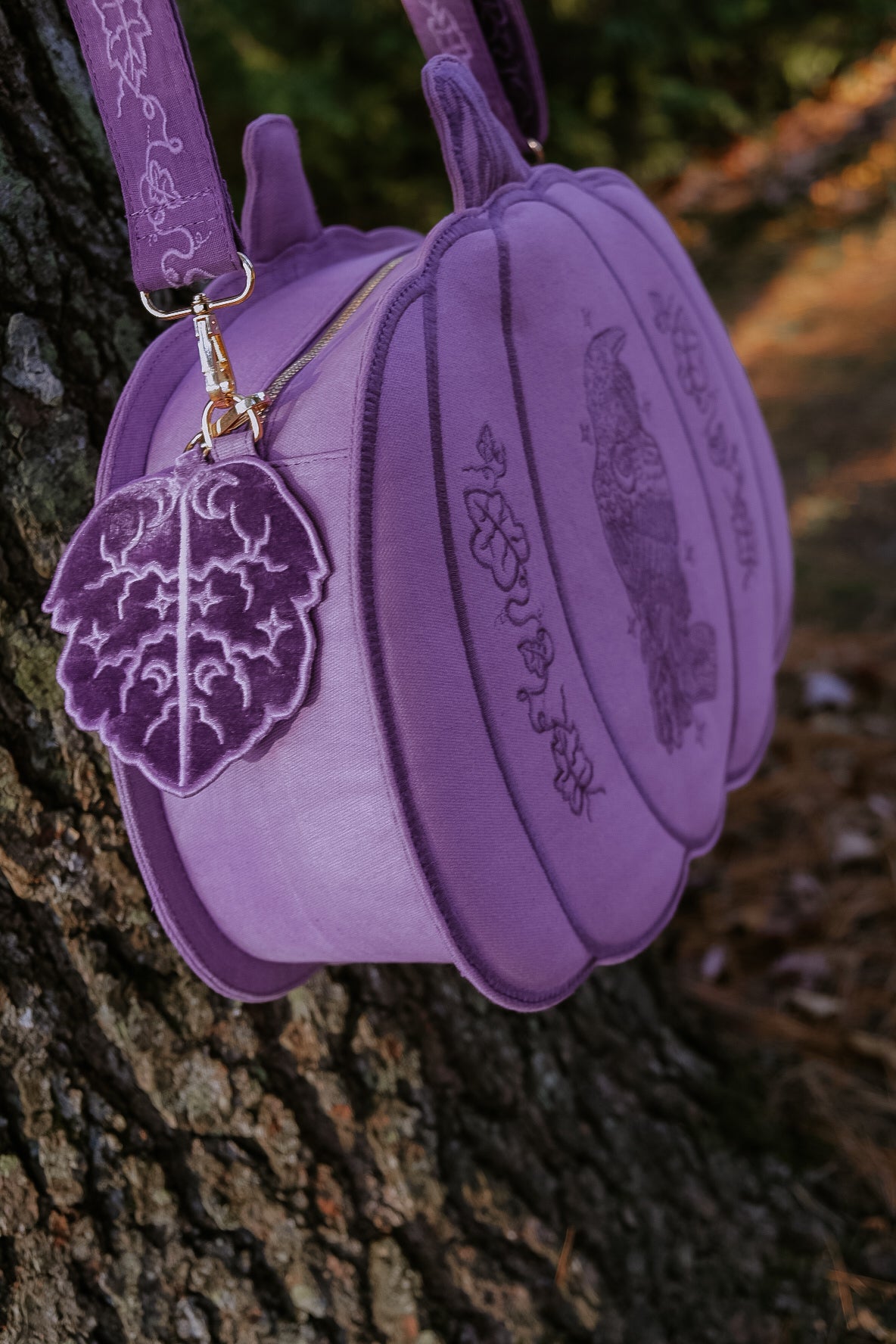 Purple Pumpkin Crossbody Bag- Foxchant & Ravenspell collection