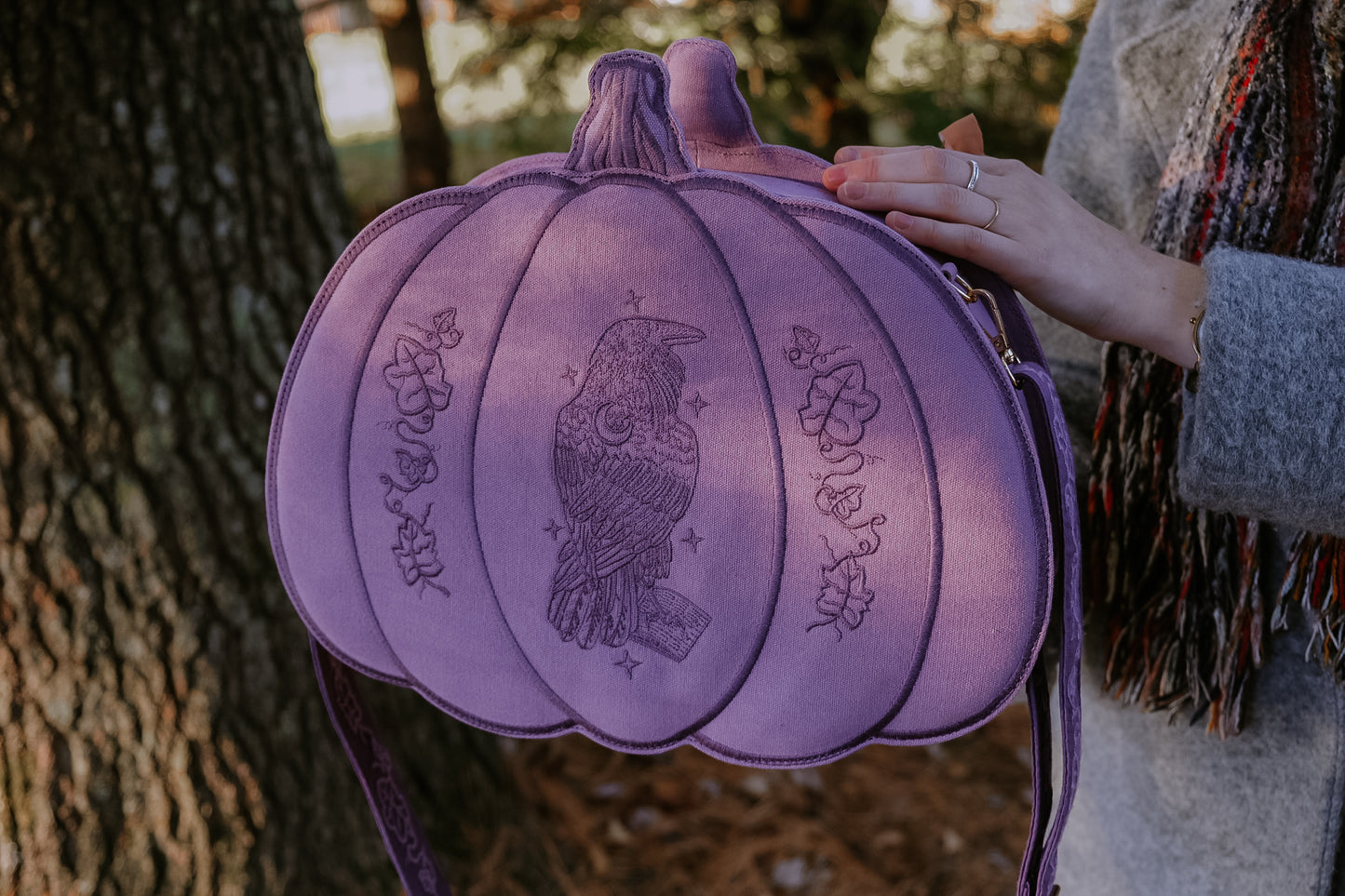 Purple Pumpkin Crossbody Bag- Foxchant & Ravenspell collection