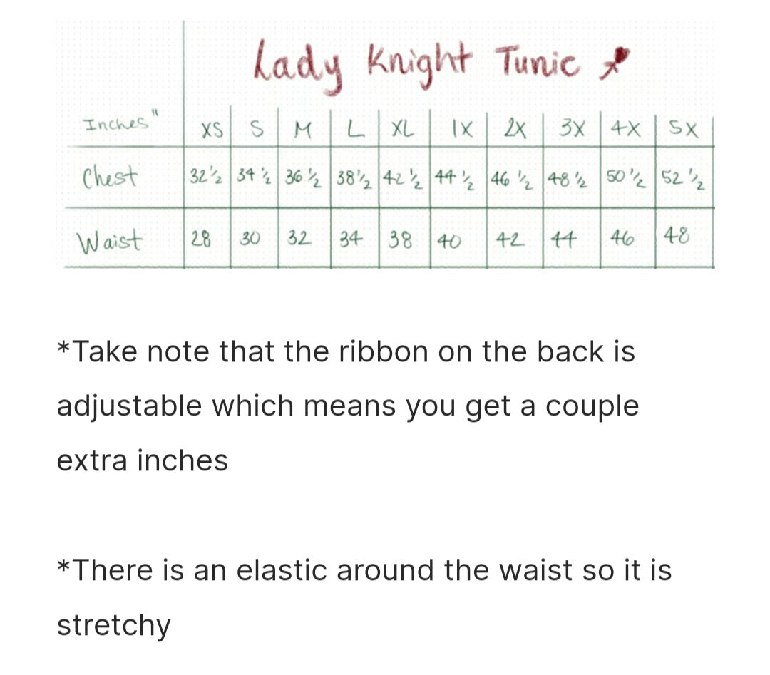 PREORDER- Royal Red Tunic- Lady Knights & Sword Maidens