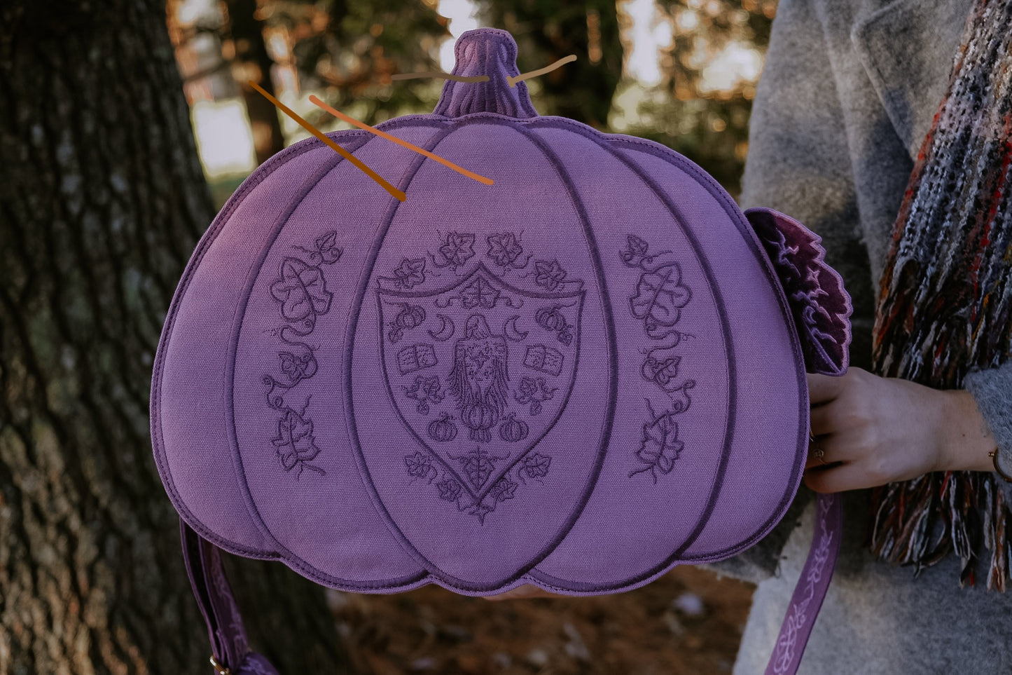 Purple Pumpkin Crossbody Bag- Foxchant & Ravenspell collection