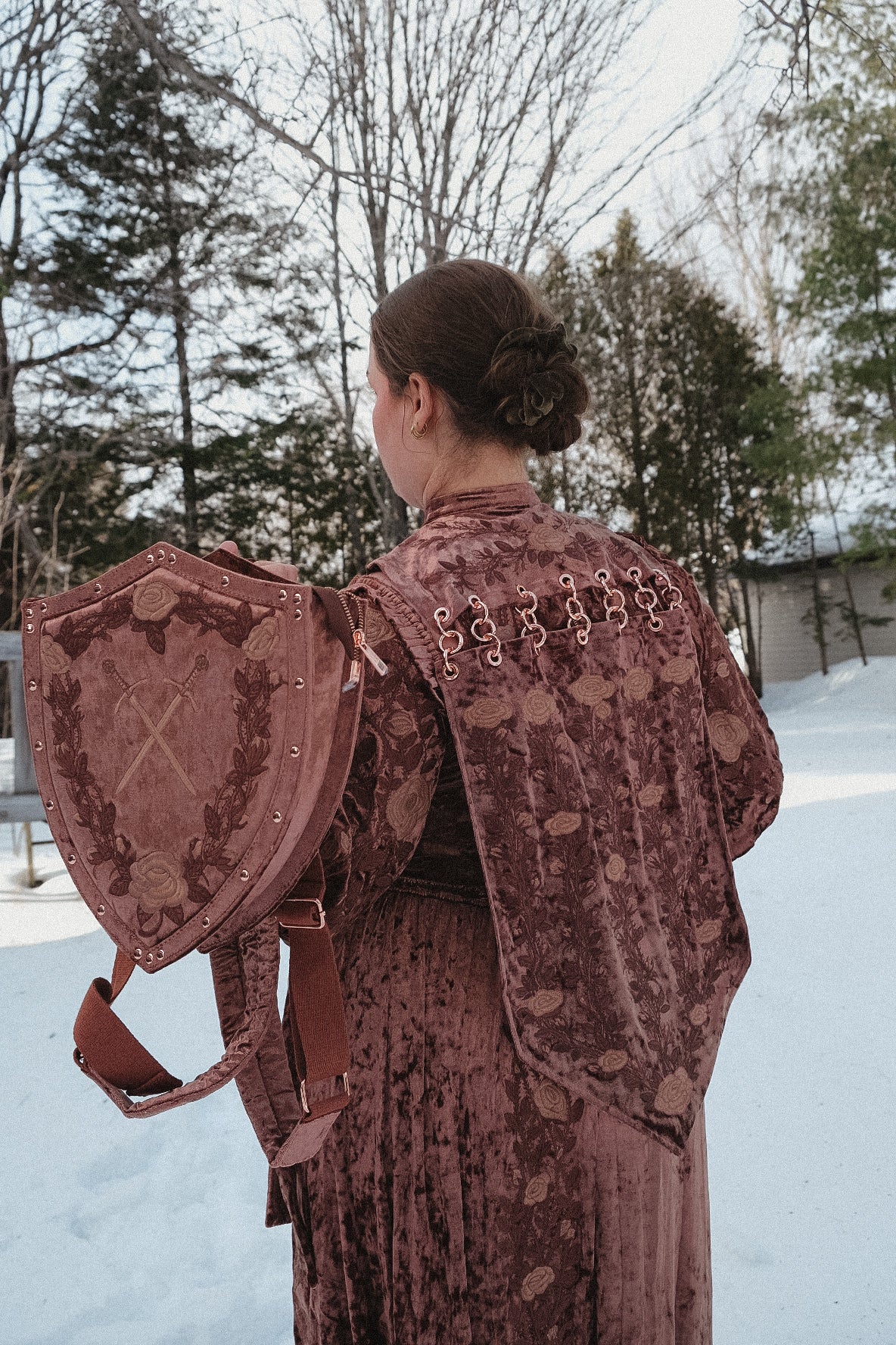 PREORDER- Rose Gold Shield Backpack- Lady Knights & Sword Maidens collection