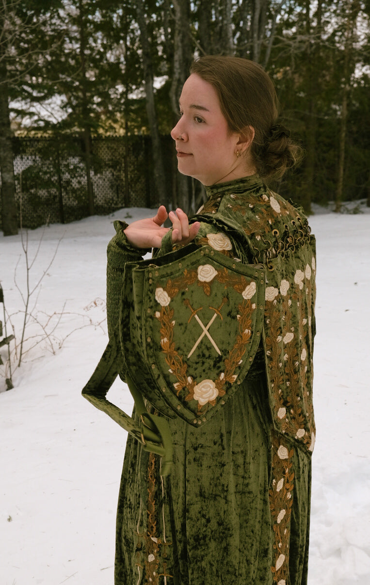 PREORDER-Forest Green Shield Backpack- Lady Knights & Sword Maidens collection