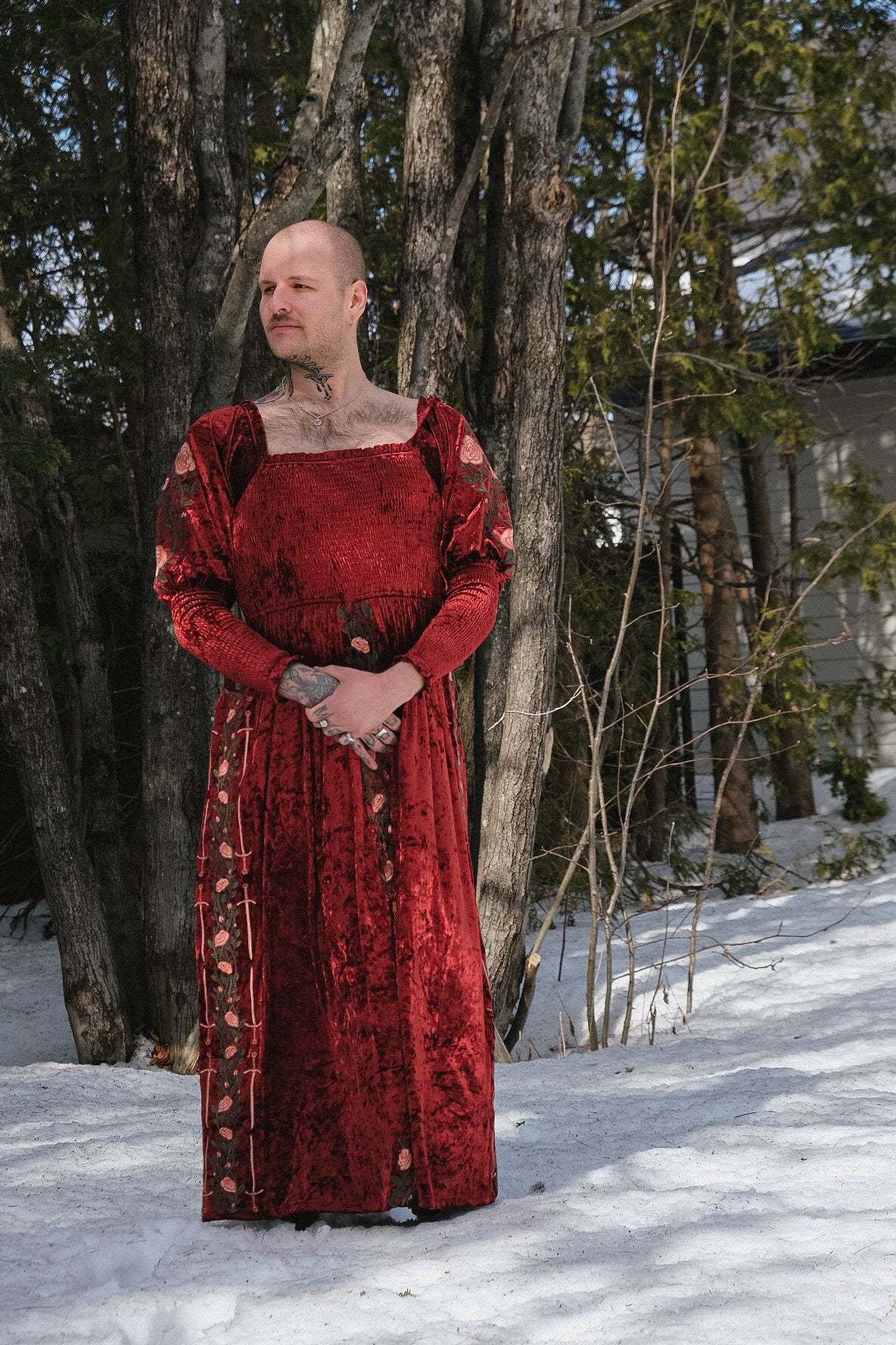 snow lady with the red dress Lady In Red I worked on my Photography skills today as a backup plan in case this weather thing doesn't work out @nurse.jackie here, is an easy subject,