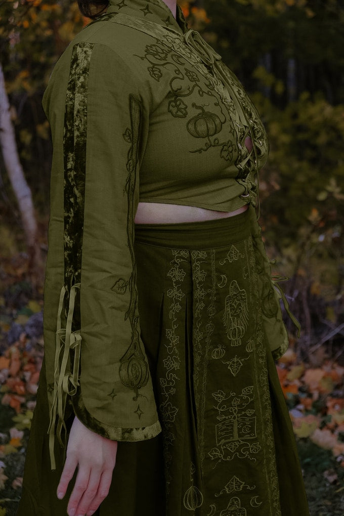 Green Wizard skirt- Foxchant & Ravenspell