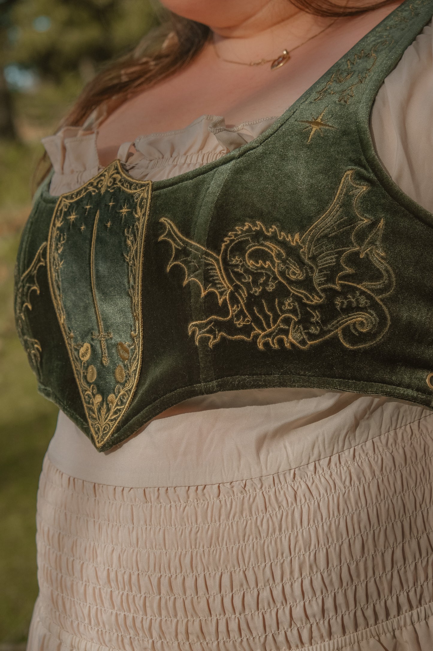PREORDER- Lady of the lake cropped bodice top