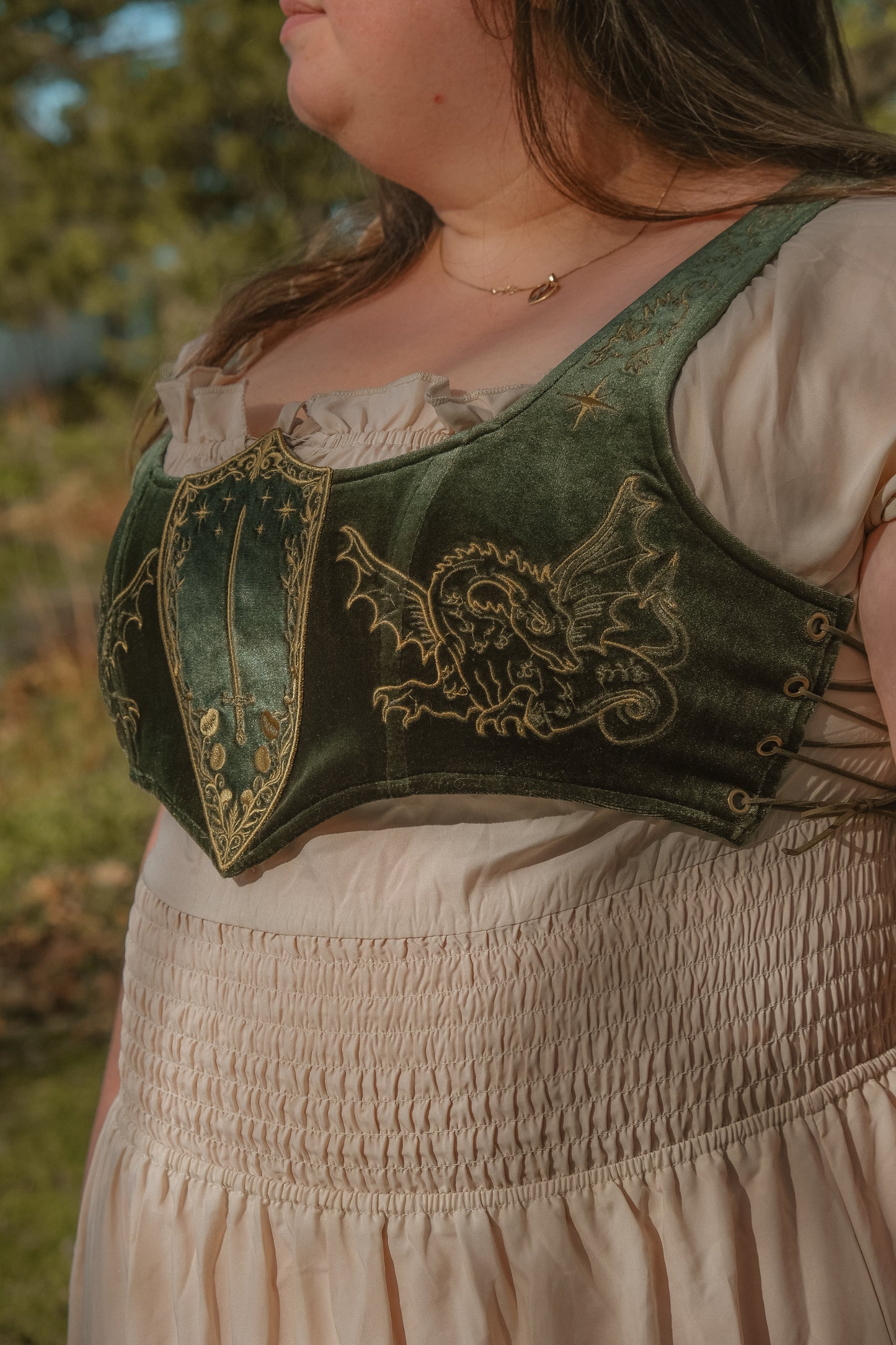 PREORDER- Lady of the lake cropped bodice top