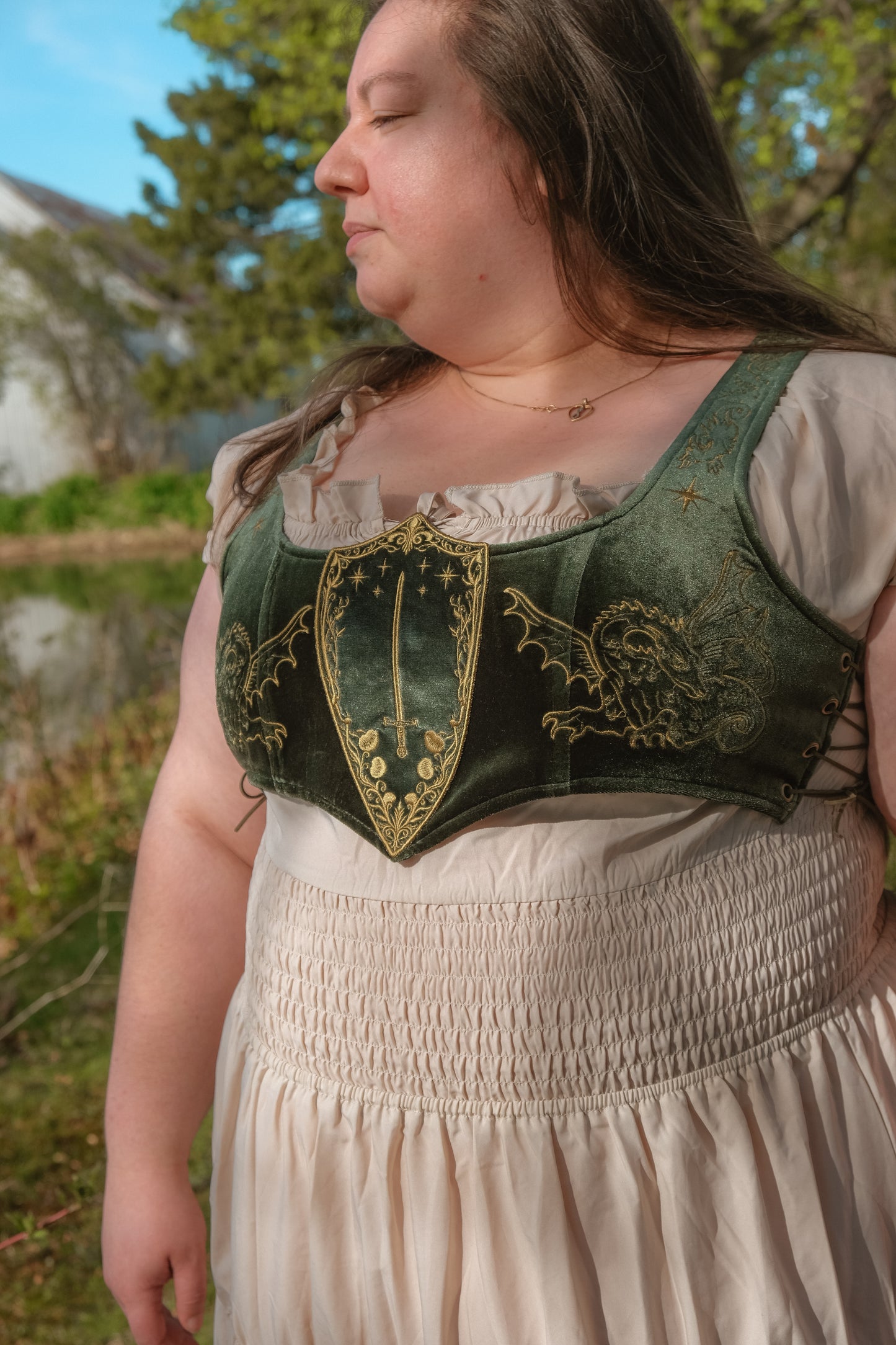 PREORDER- Lady of the lake cropped bodice top