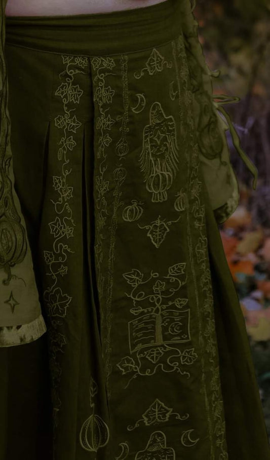 Green Wizard skirt- Foxchant & Ravenspell