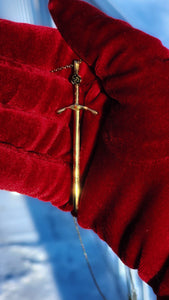 Rose Sword Necklace- Brass