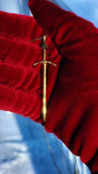 Rose Sword Necklace- Brass