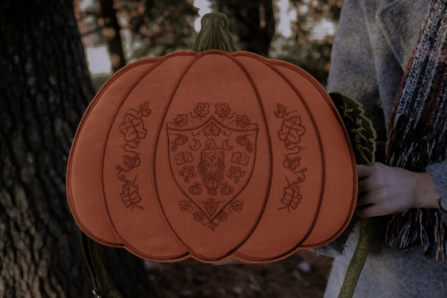 PREORDER- Orange and Green Pumpkin Crossbody Bag- Foxchant & Ravenspell collection