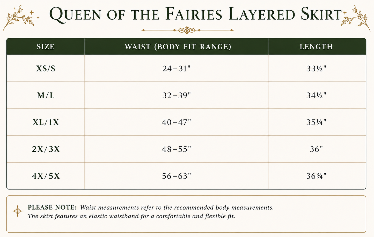 PREORDER- Queen of the Faeries layered Skirt🌿🧚‍♀️