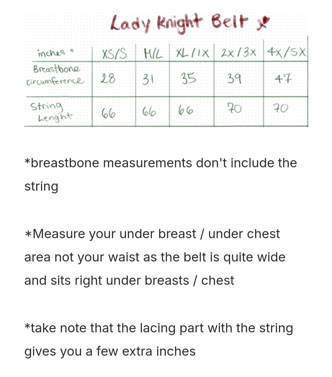 PREORDER- Belt- Lady Knights & Sword Maidens