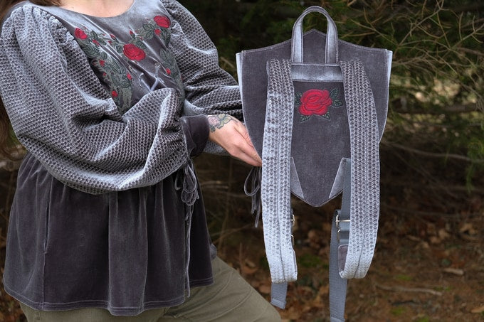 PREORDER- Stormy Gray Shield Backpack- Lady Knights & Sword Maidens collection